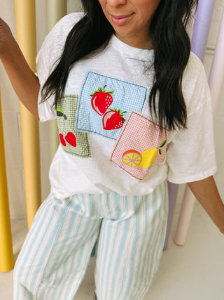 fruit stand patchwork tee