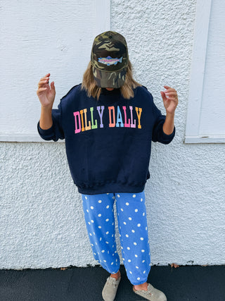 dilly dally mock neck - navy