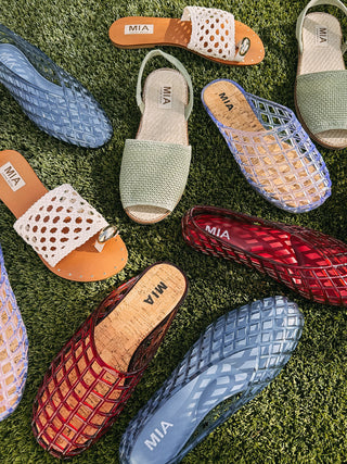 MIA | jelly mules - burgundy