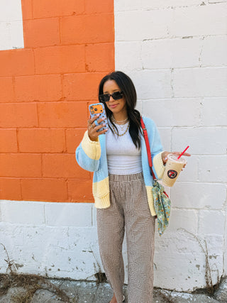 clean slate color block cardigan
