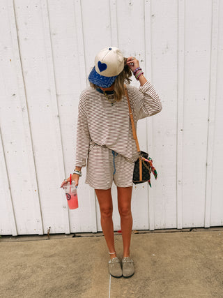 set the tone stripe two piece set - cream