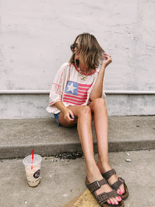 american flag patchwork top