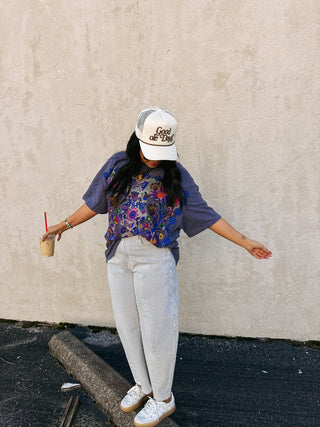 navy folk garden graphic tee