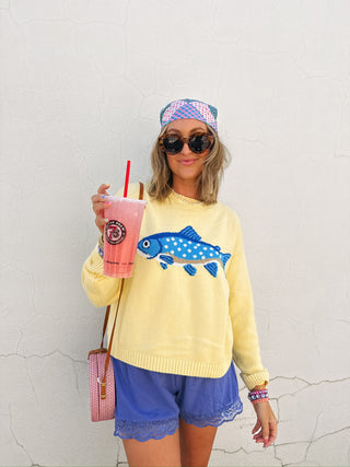 on the hook sweater - yellow