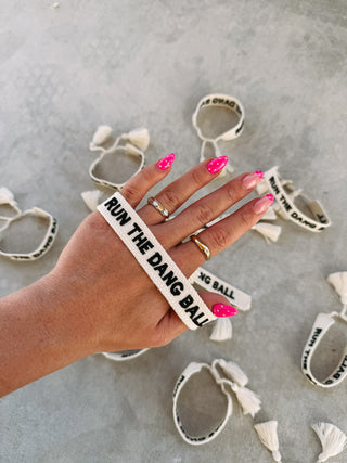 ETTA OG | run the dang ball embroidered bracelet