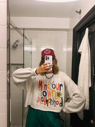 ETTA OG | puff smiley trucker hat - burgundy / pink