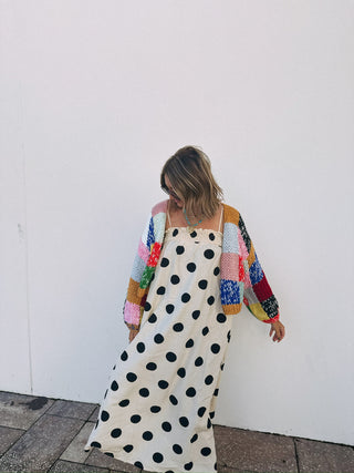 polka dot party dress - cream