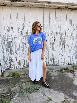 ETTA OG | favorite parent graphic tee - blue / yellow