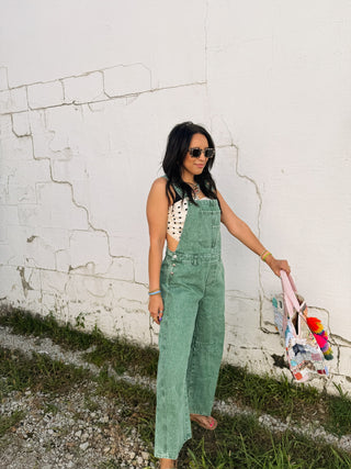 odessa washed overalls - green