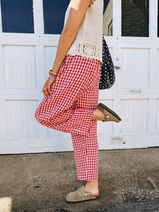 summer picnic pants - red