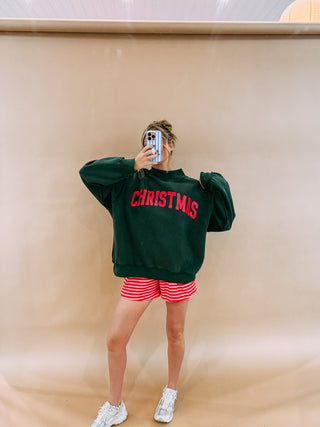 reversible christmas/merry mock neck