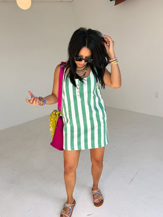 seeing green striped dress
