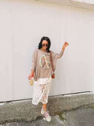 melody oversized knit top