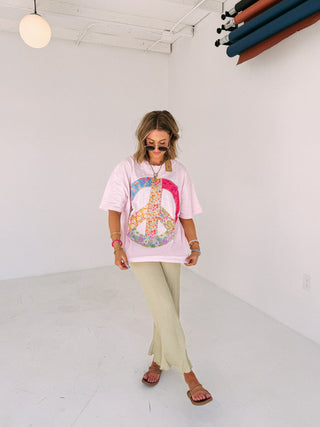 peace of mind graphic tee - pink