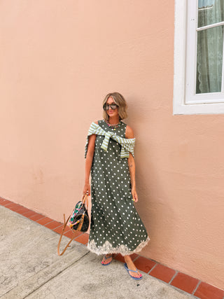 playful polka dot dress - olive