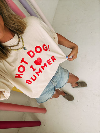 ETTA OG | hot dog! I love summer graphic tee - ivory