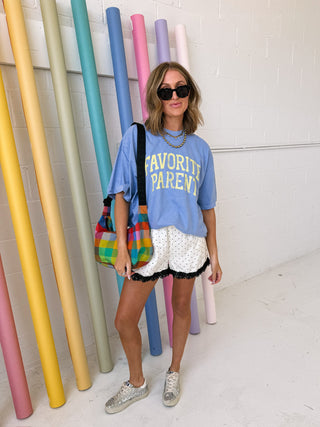 ETTA OG | favorite parent graphic tee - blue / yellow