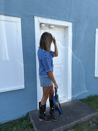 blue crush button sweater