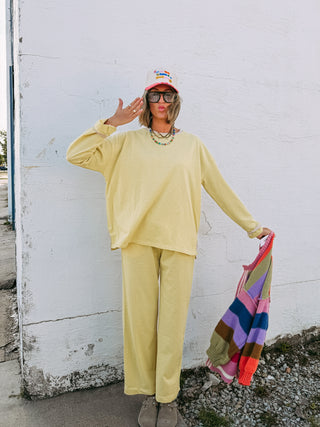 sour lemon stripe two piece set