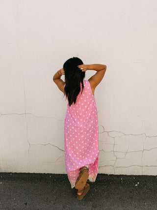 playful polka dot dress - pink
