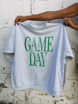ETTA OG | game day sweatshirt - ash / green