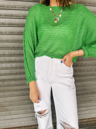 green as can be knit sweater