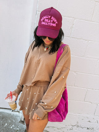pearly girly top - brown