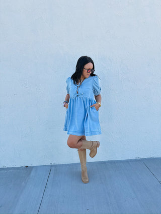 last dance denim dress