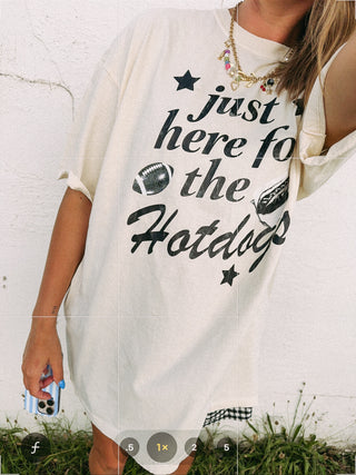 ETTA OG | here for the hotdogs graphic tee - ivory / black