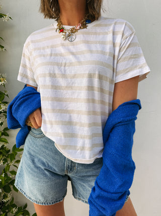 z supply | go to stripe tee - panna cotta