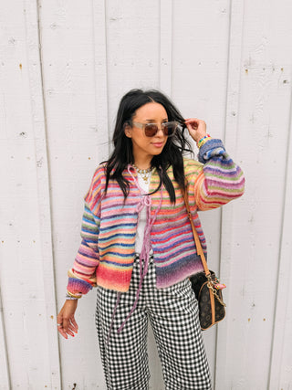 rainbowland front tie cardigan