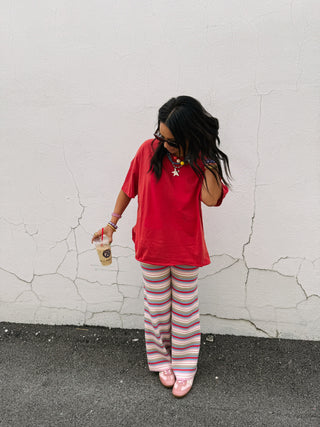 rosewater stripe comfy pants