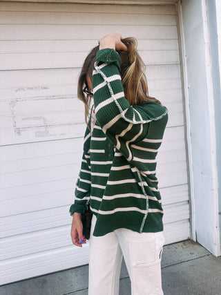 the best time stripe sweater - cream