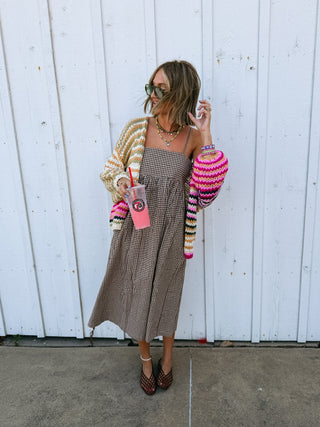 great plains gingham midi dress