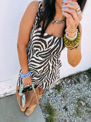 material girl zebra mini dress