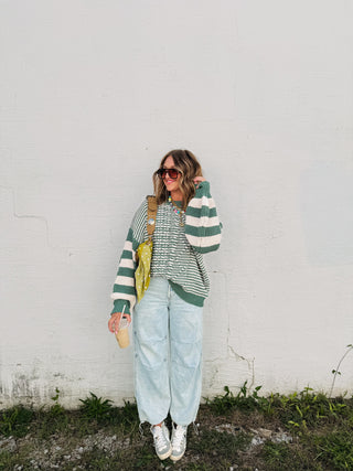 cabin fever cable knit sweater