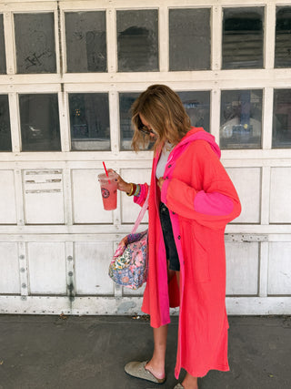 coral crush cardigan