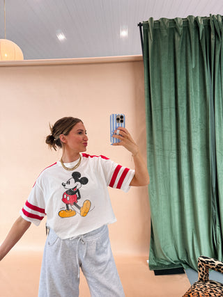 cropped mickey graphic tee.