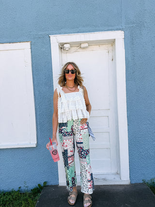 love grows patchwork pants