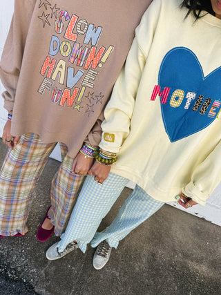 ETTA OG | slow down have fun embroidered sweatshirt - PREORDER (ships 11.9)