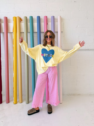 girly gingham pants - light pink