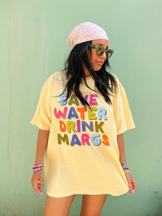 ETTA OG | save water drink margs graphic tee - butter yellow