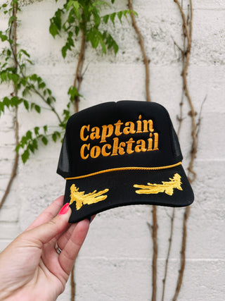 captain cocktail trucker hat