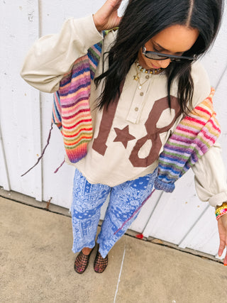 glory days bandana jeans - blue
