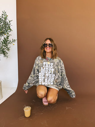 ETTA OG | this must be the place camo sweatshirt