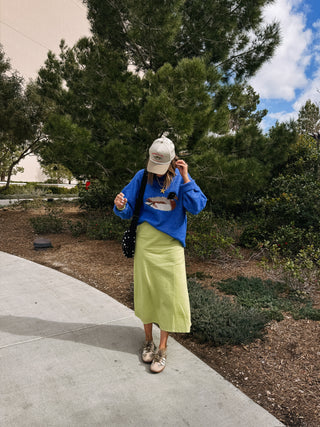 back to the basics midi skirt - lime