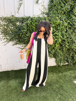 hot stuff stripe jumpsuit