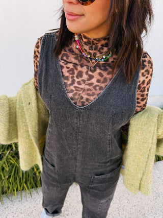 leopard mesh top