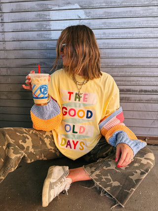 ETTA OG | good old days banner graphic tee - butter yellow