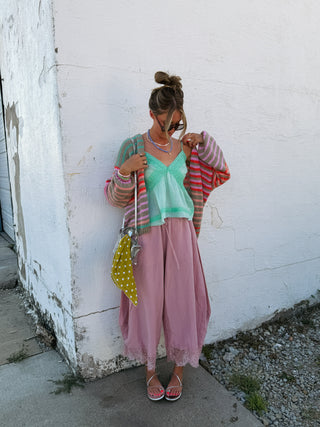 boho bloomer pants - mauve